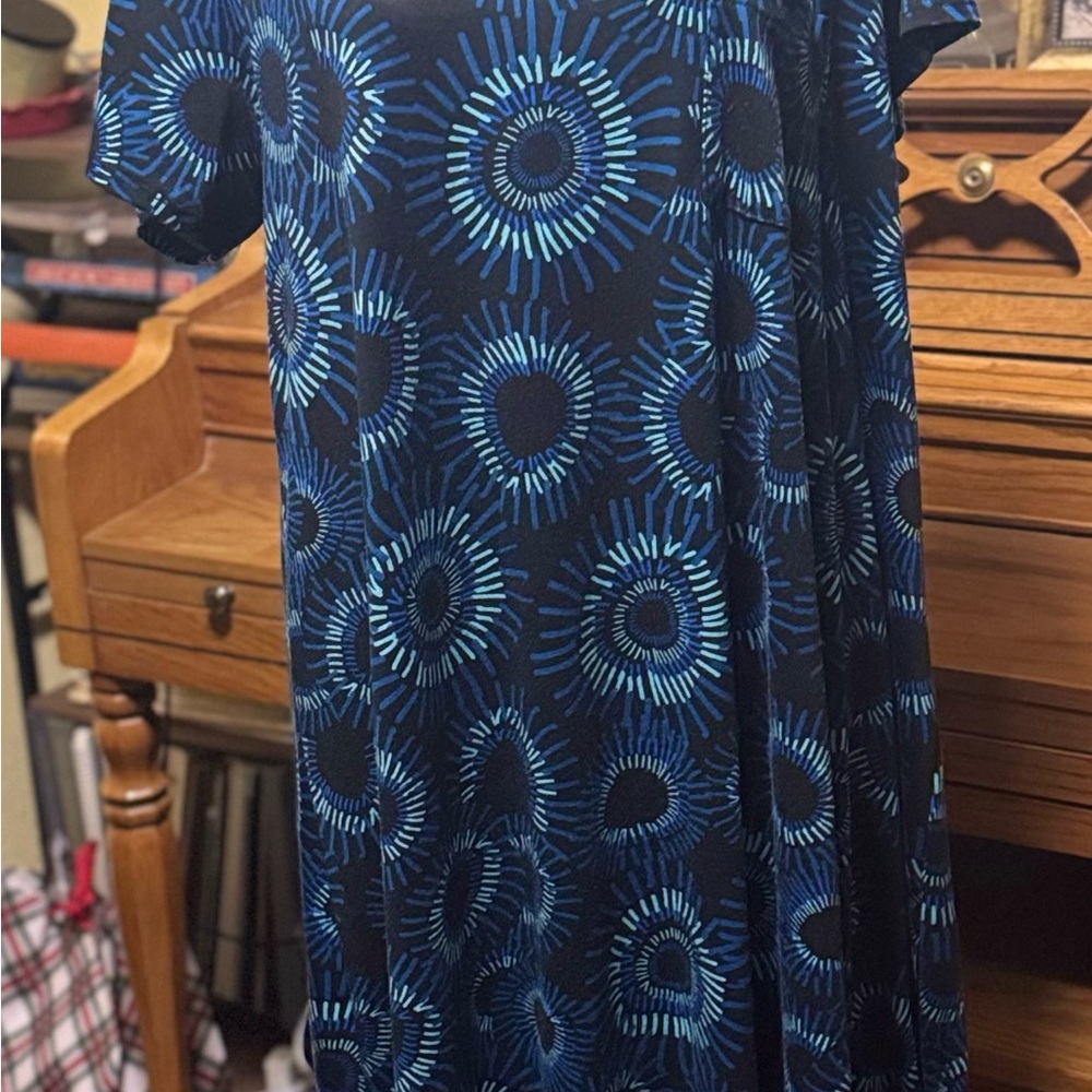 LuLaRoe Black and Blue Maxi Dress
